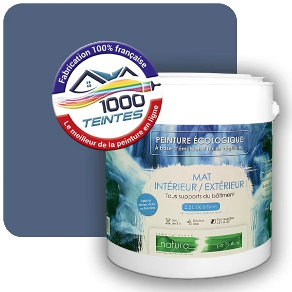 Peinture Natura Tassili® Les Bleus pleins (Mille Teintes E25-62) Intérieur/Extérieur MAT