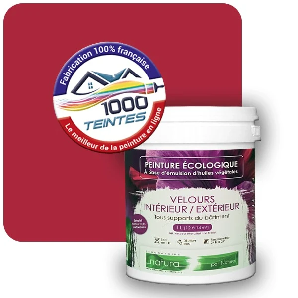 Peinture Natura Tassili® Rouge Framboise (RAL Classic 3027) Intérieur/Extérieur VELOURS