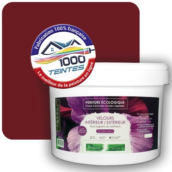Peinture Natura Tassili® Rouge Pourpre (RAL Classic 3004) Intérieur/Extérieur VELOURS