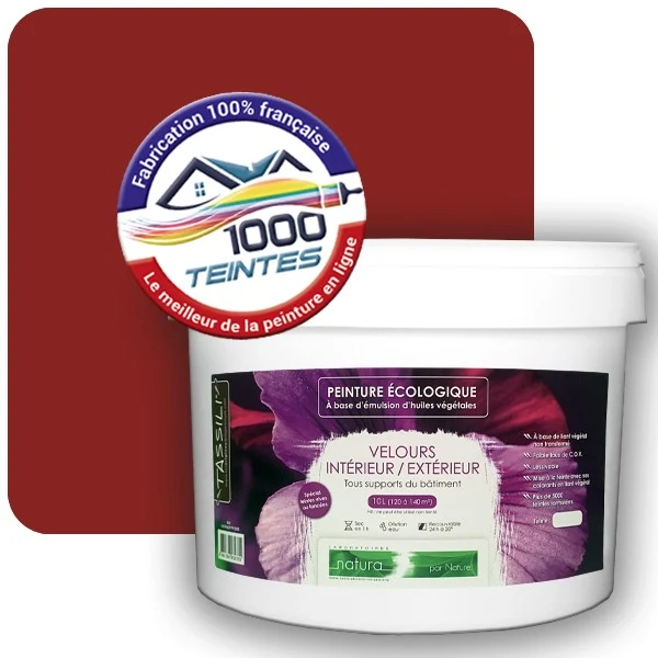 Peinture Natura Tassili® Rouge Carmin (RAL Classic 3002) Intérieur/Extérieur VELOURS
