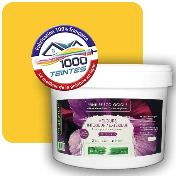 Peinture Natura Tassili® Jaune Zinc (RAL Classic 1018) Intérieur/Extérieur VELOURS