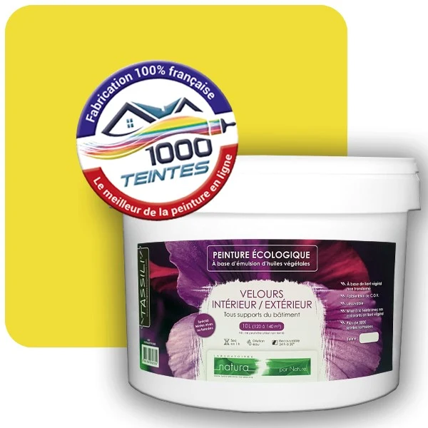 Peinture Natura Tassili® Jaune Soufre (RAL Classic 1016) Intérieur/Extérieur VELOURS