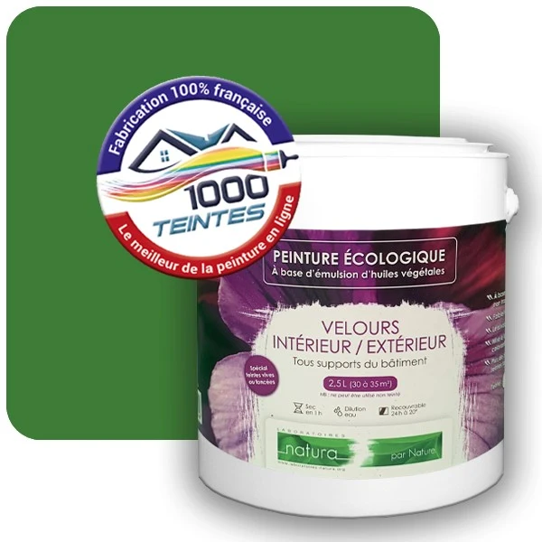 Peinture Natura Tassili® Les Verts pleins (Mille Teintes E25-96) Intérieur/Extérieur VELOURS