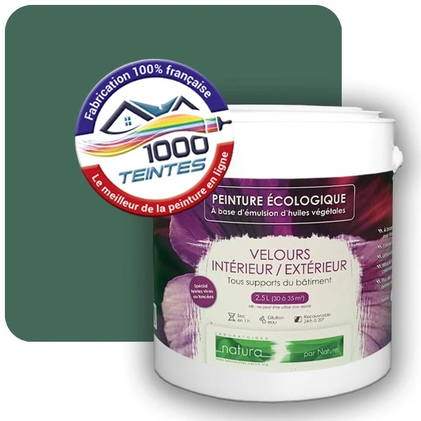 Peinture Natura Tassili® Les Verts pleins (Mille Teintes E25-88) Intérieur/Extérieur VELOURS