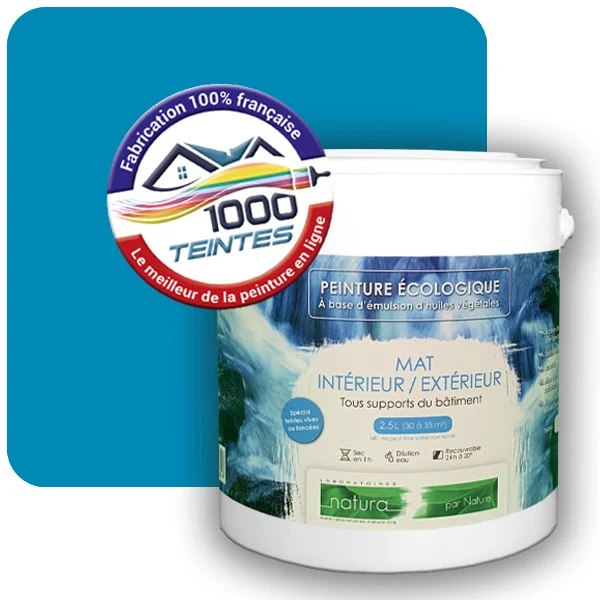 Peinture Natura Tassili® Bleu Clair (RAL Classic 5012) Intérieur/Extérieur MAT