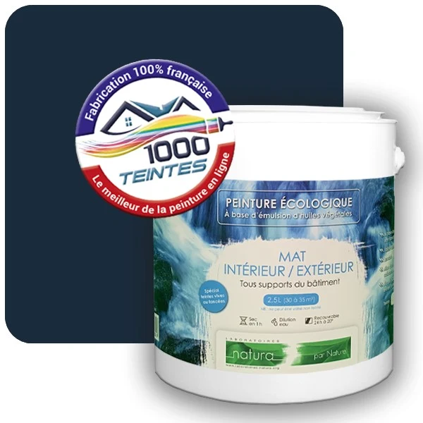 Peinture Natura Tassili® Bleu Acier (RAL Classic 5011) Intérieur/Extérieur MAT