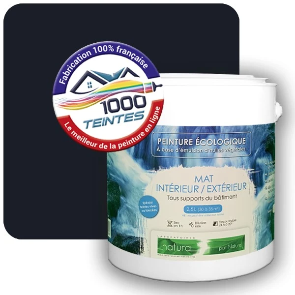 Peinture Natura Tassili® Bleu Noir (RAL Classic 5004) Intérieur/Extérieur MAT