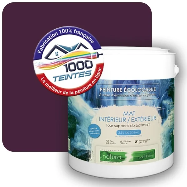 Peinture Natura Tassili® Violet Pourpre (RAL Classic 4007) Intérieur/Extérieur MAT