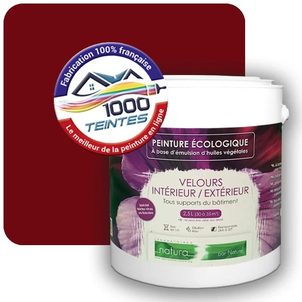 Peinture Natura Tassili® Rouge Basque (Couleurs de France 458-7302-15) Intérieur/Extérieur VELOURS