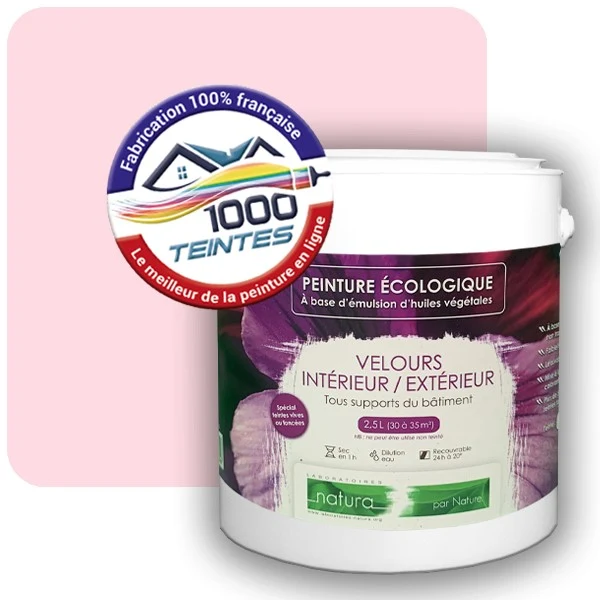 Peinture Natura Tassili® Rose de Toulouse (Couleurs de France 458-7301-15) Intérieur/Extérieur VELOURS