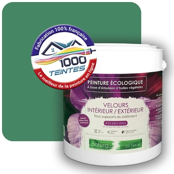 Peinture Natura Tassili® Les Verts (Mille Teintes E12-10) Intérieur/Extérieur VELOURS