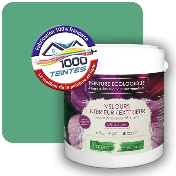 Peinture Natura Tassili® Les Verts (Mille Teintes E12-9) Intérieur/Extérieur VELOURS