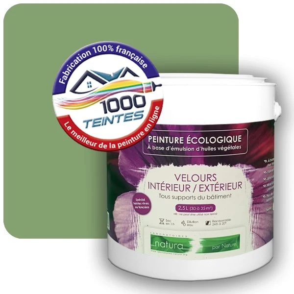 Peinture Natura Tassili® Les Verts (Mille Teintes E11-13) Intérieur/Extérieur VELOURS