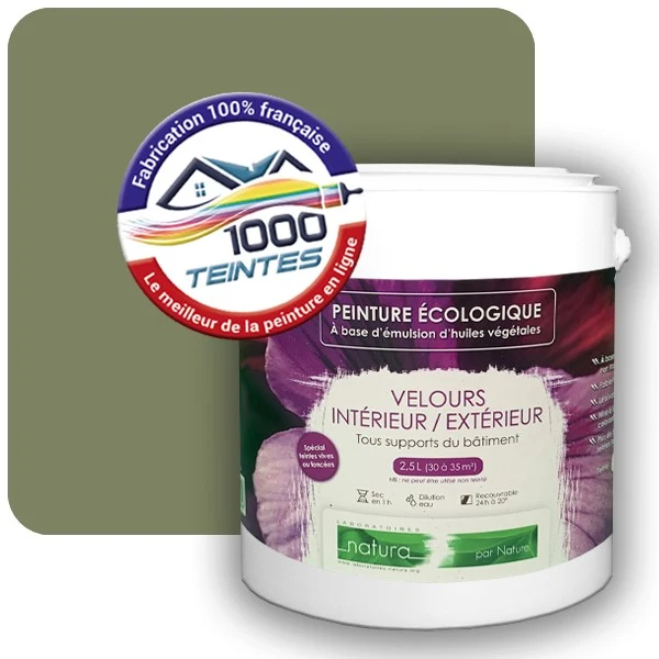 Peinture Natura Tassili® Les Verts (Mille Teintes E10-38) Intérieur/Extérieur VELOURS