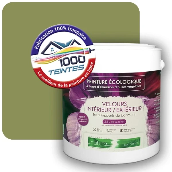 Peinture Natura Tassili® Les Verts (Mille Teintes E10-14) Intérieur/Extérieur VELOURS