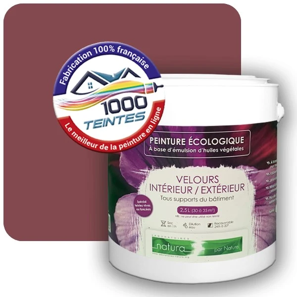 Peinture Natura Tassili® Les Rouges pleins (Mille Teintes E25-17) Intérieur/Extérieur VELOURS