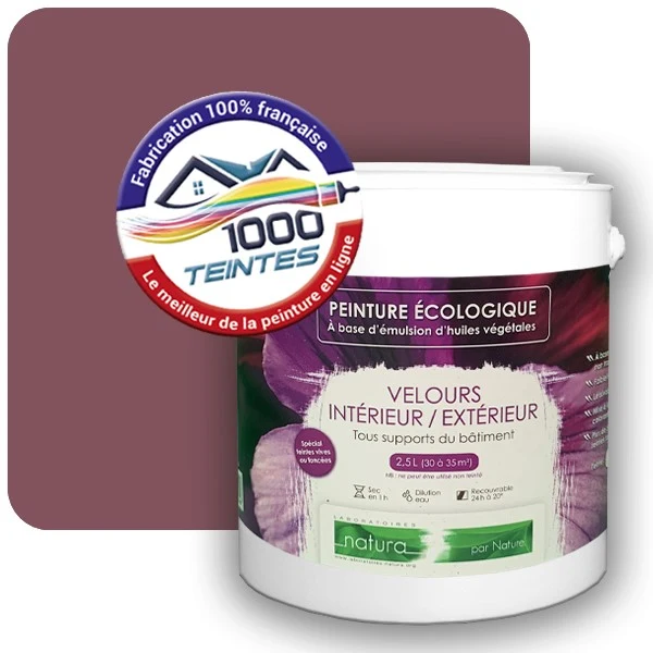 Peinture Natura Tassili® Les Rouges pleins (Mille Teintes E25-09) Intérieur/Extérieur VELOURS