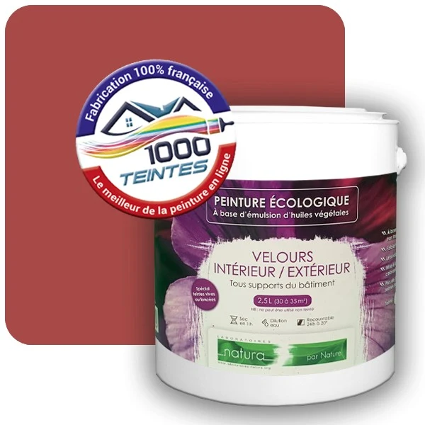 Peinture Natura Tassili® Les Rouges pleins (Mille Teintes E25-02) Intérieur/Extérieur VELOURS
