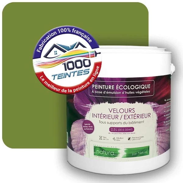Peinture Natura Tassili® Les Verts (Mille Teintes E10-10) Intérieur/Extérieur VELOURS