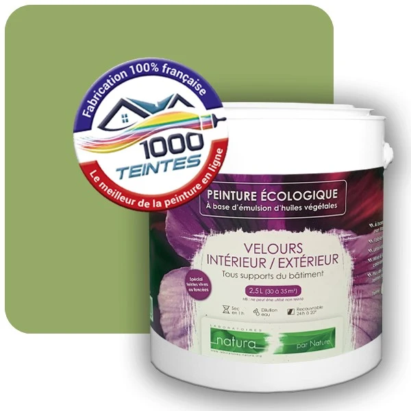 Peinture Natura Tassili® Les Verts (Mille Teintes E10-8) Intérieur/Extérieur VELOURS