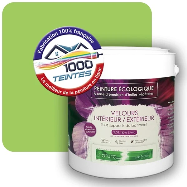 Peinture Natura Tassili® Les Verts (Mille Teintes E10-3) Intérieur/Extérieur VELOURS