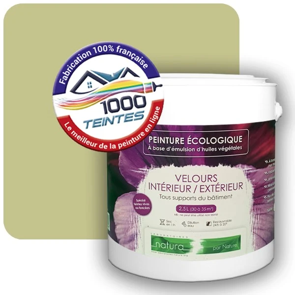 Peinture Natura Tassili® Les Verts (Mille Teintes E9-48) Intérieur/Extérieur VELOURS