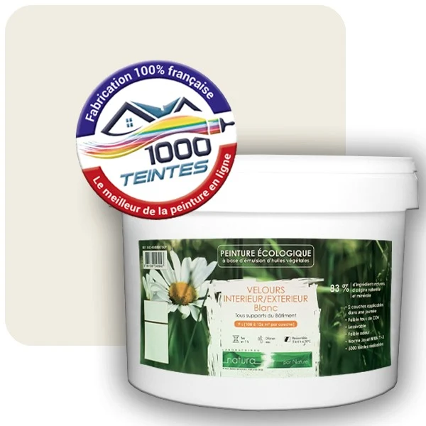 Peinture Natura Tassili® Blanc Pur (RAL Classic 9010) Intérieur/Extérieur VELOURS