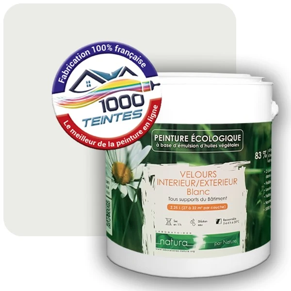 Peinture Natura Tassili® Blanc de Sécurité (RAL Classic 9003) Intérieur/Extérieur VELOURS