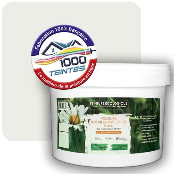 Peinture Natura Tassili® Blanc de Sécurité (RAL Classic 9003) Intérieur/Extérieur VELOURS