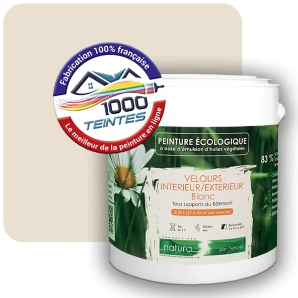 Peinture Natura Tassili® Blanc Crème (RAL Classic 9001) Intérieur/Extérieur VELOURS