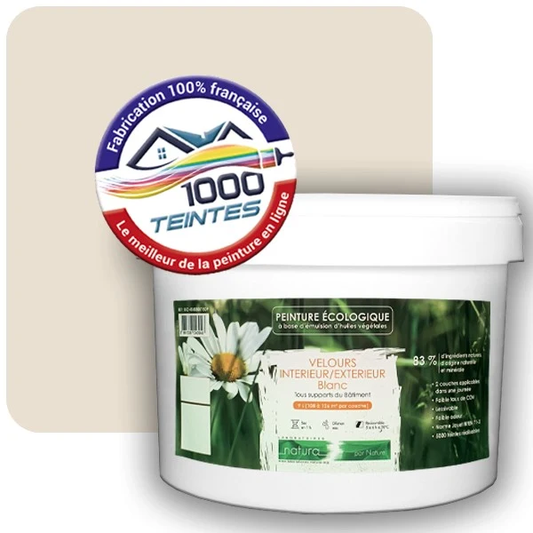 Peinture Natura Tassili® Blanc Crème (RAL Classic 9001) Intérieur/Extérieur VELOURS