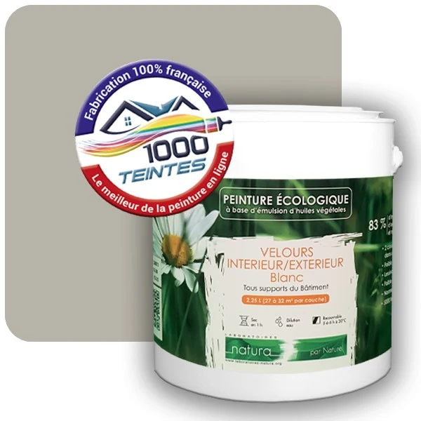 Peinture Natura Tassili® Gris Soie (RAL Classic 7044) Intérieur/Extérieur VELOURS