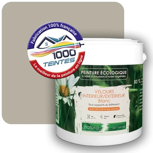 Peinture Natura Tassili® Gris Silex (RAL Classic 7032) Intérieur/Extérieur VELOURS