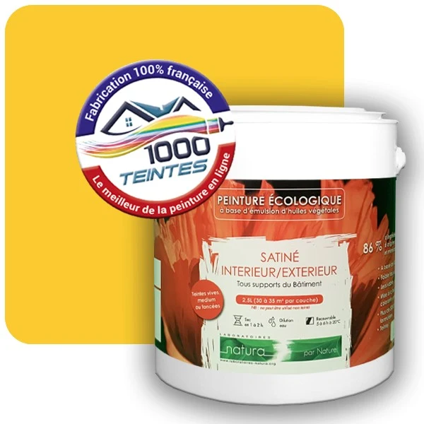 Peinture Natura Tassili® Jaune Zinc (RAL Classic 1018) Intérieur/Extérieur SATIN