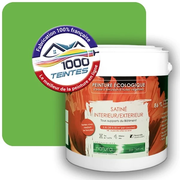 Peinture Natura Tassili® Les Verts (Mille Teintes E10-44) Intérieur/Extérieur SATIN