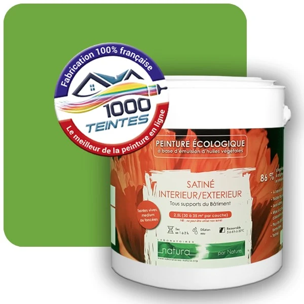Peinture Natura Tassili® Les Verts (Mille Teintes E10-25) Intérieur/Extérieur SATIN