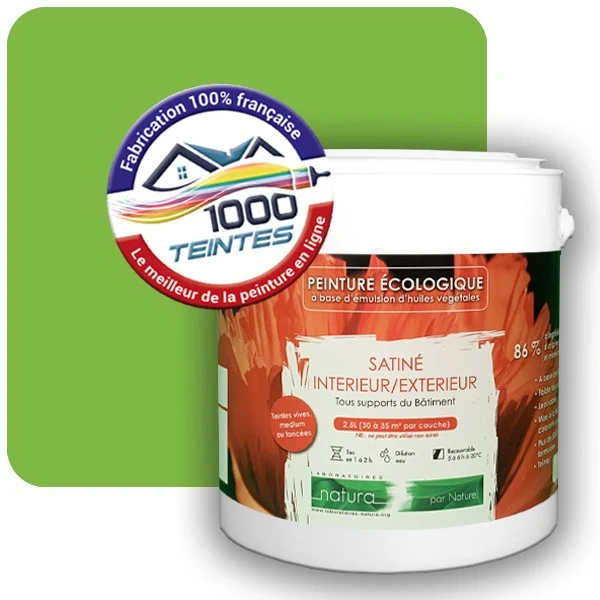 Peinture Natura Tassili® Les Verts (Mille Teintes E10-24) Intérieur/Extérieur SATIN