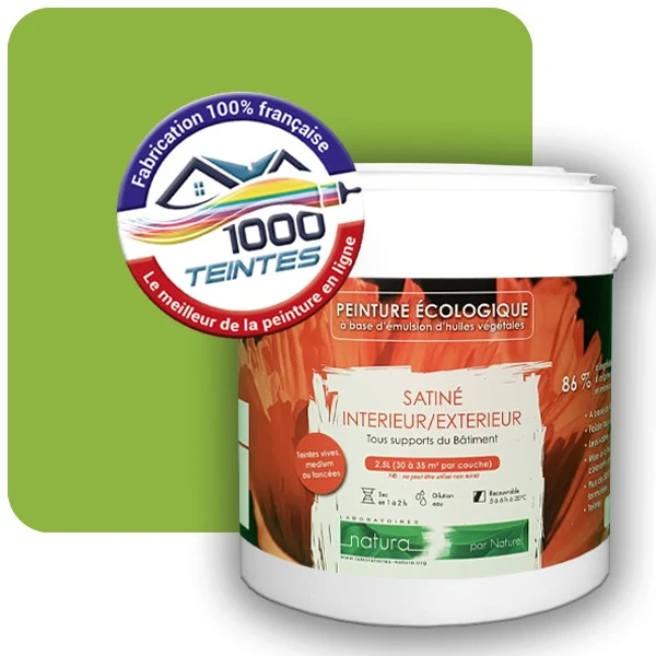 Peinture Natura Tassili® Les Verts (Mille Teintes E10-4) Intérieur/Extérieur SATIN