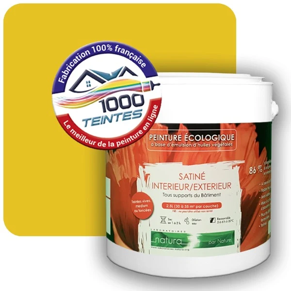 Peinture Natura Tassili® Les Jaunes (Mille Teintes E8-5) Intérieur/Extérieur SATIN