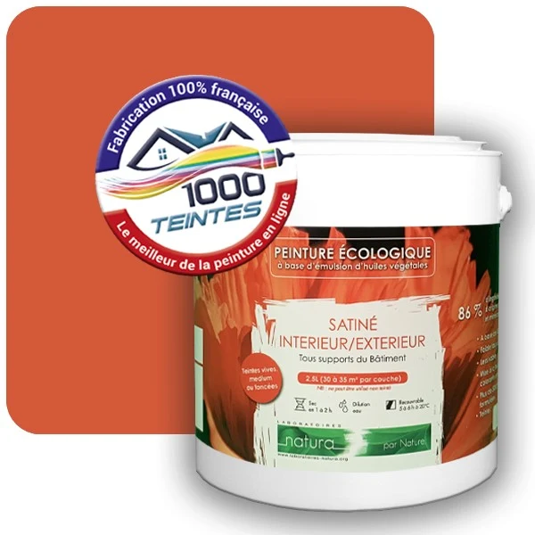 Peinture Natura Tassili® Les Rouges (Mille Teintes E3-25) Intérieur/Extérieur SATIN