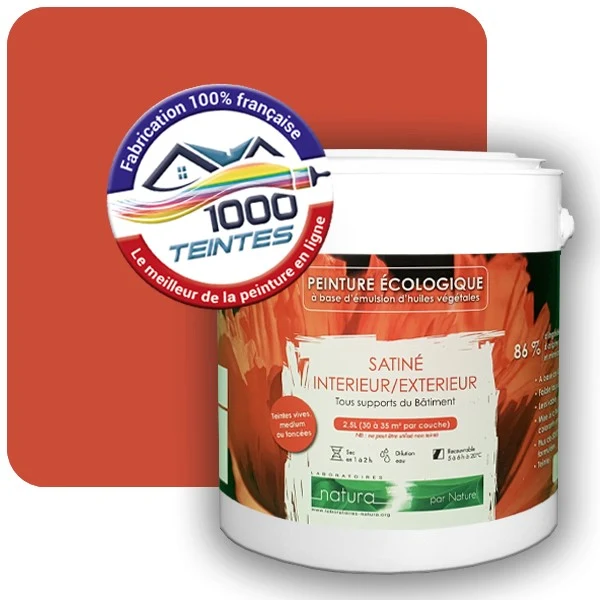 Peinture Natura Tassili® Les Rouges (Mille Teintes E3-5) Intérieur/Extérieur SATIN