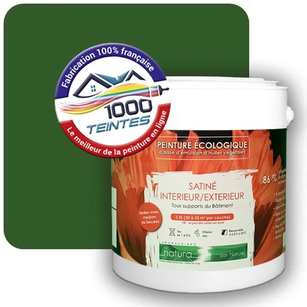 Peinture Natura Tassili® Vert Feuillage (RAL Classic 6002) Intérieur/Extérieur SATIN