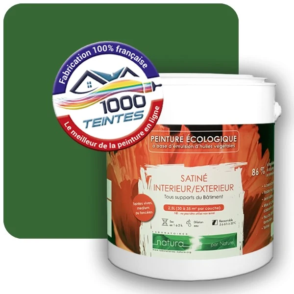 Peinture Natura Tassili® Vert émeraude (RAL Classic 6001) Intérieur/Extérieur SATIN