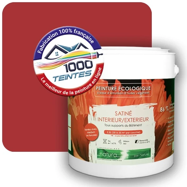 Peinture Natura Tassili® Rouge Oriental (RAL Classic 3031) Intérieur/Extérieur SATIN