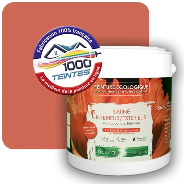 Peinture Natura Tassili® Rouge Saumon (RAL Classic 3022) Intérieur/Extérieur SATIN
