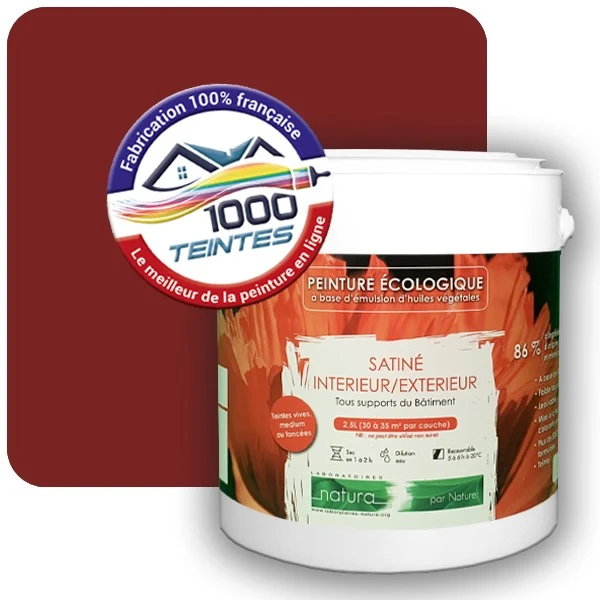 Peinture Natura Tassili® Rouge Brun (RAL Classic 3011) Intérieur/Extérieur SATIN