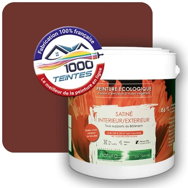 Peinture Natura Tassili® Rouge Oxyde (RAL Classic 3009) Intérieur/Extérieur SATIN