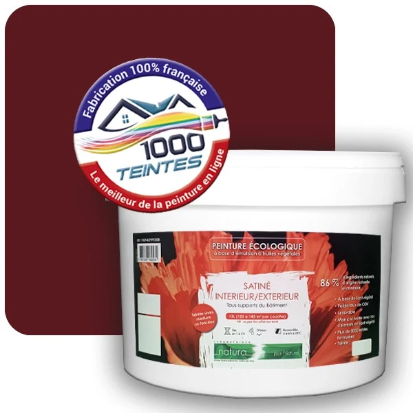 Peinture Natura Tassili® Rouge Vin (RAL Classic 3005) Intérieur/Extérieur SATIN