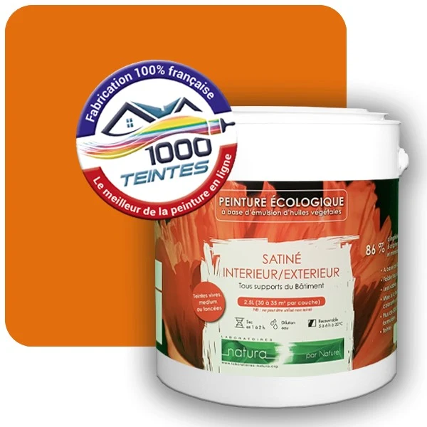 Peinture Natura Tassili® Orangé foncé (RAL Classic 2011) Intérieur/Extérieur SATIN
