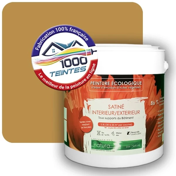 Peinture Natura Tassili® Jaune Ocre (RAL Classic 1024) Intérieur/Extérieur SATIN